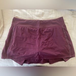 Lululemon Pace Rival Mid-Rise Skirt - Long 15” - Maroon - Size 12